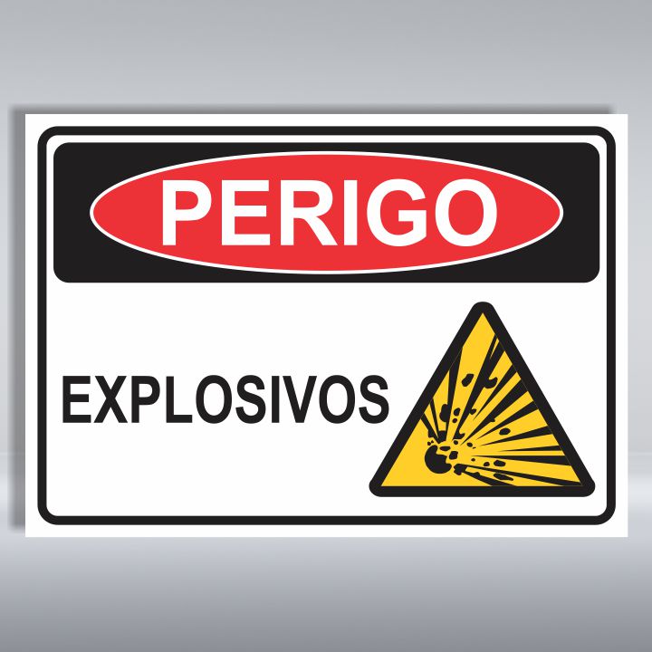 PLACA DE PERIGO | EXPLOSIVOS